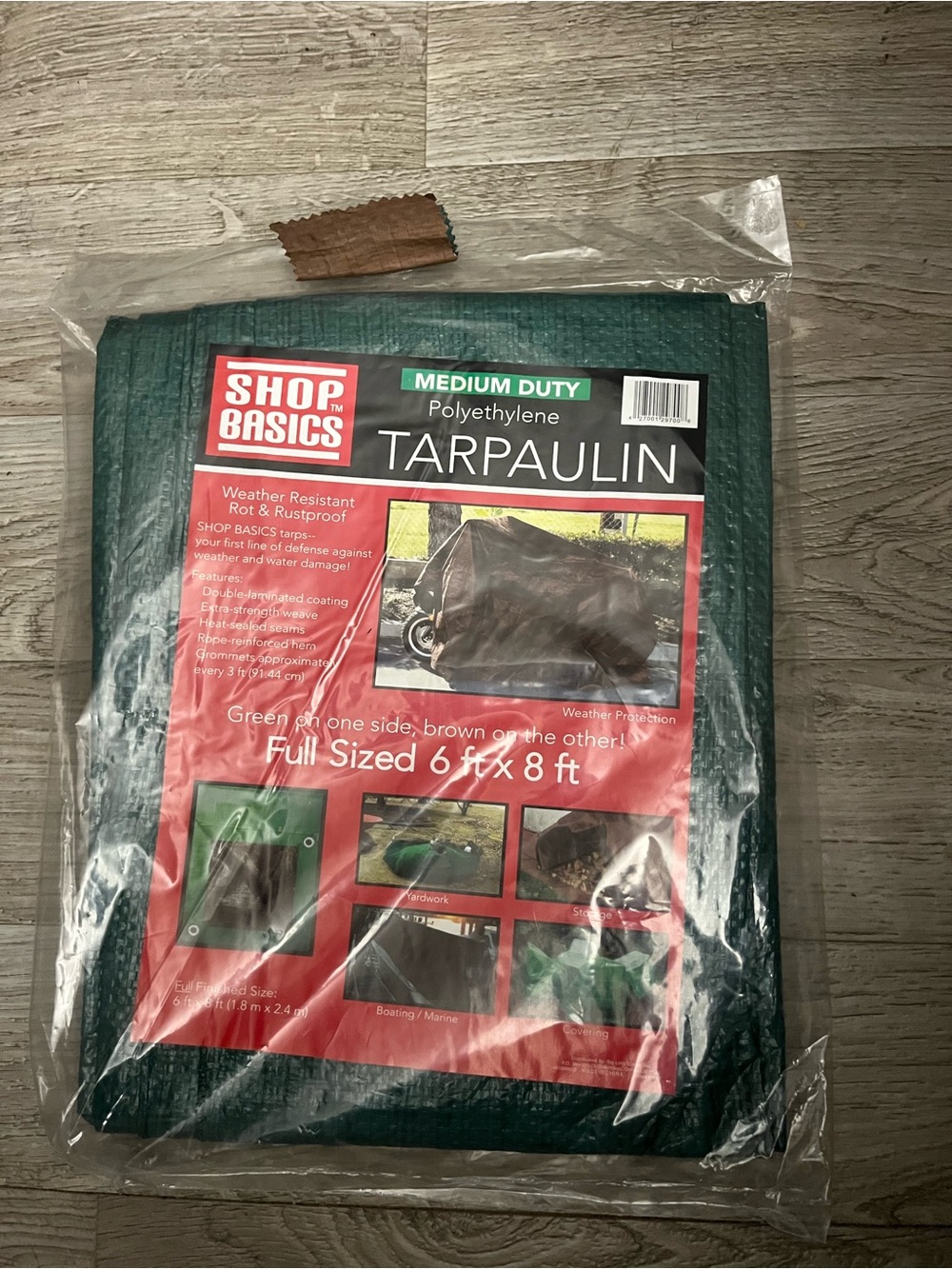 Green/Brown Polyethylene Tarpaulin - Medium Duty